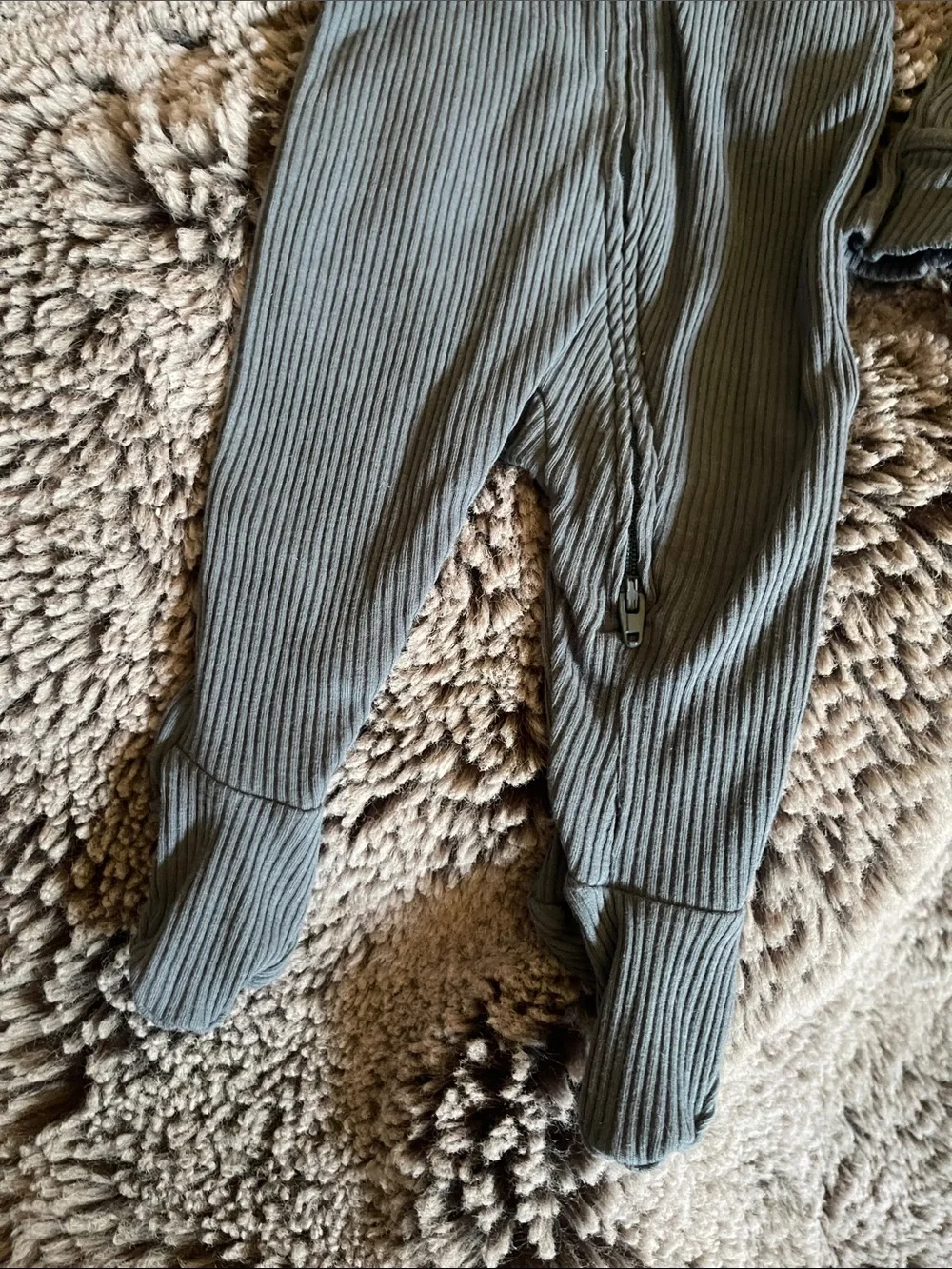 🌈 Old Navy Baby Boy Girl Sleeper Sz 0/3M Ribbed BLUE Pajamas